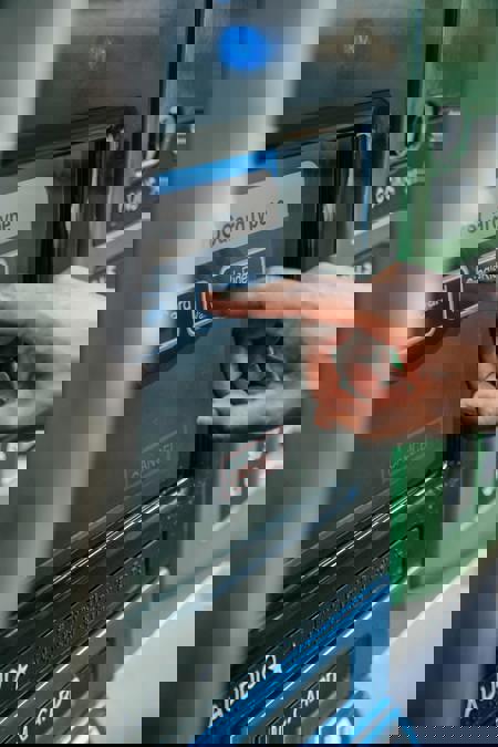 ATM banking interface hand