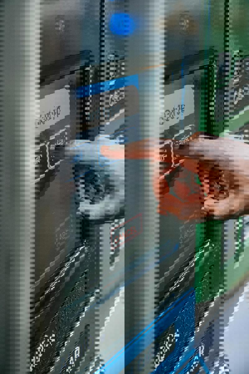 ATM banking interface hand