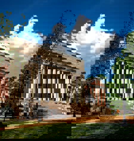 University building and academic campus