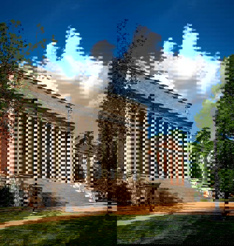 University building and academic campus